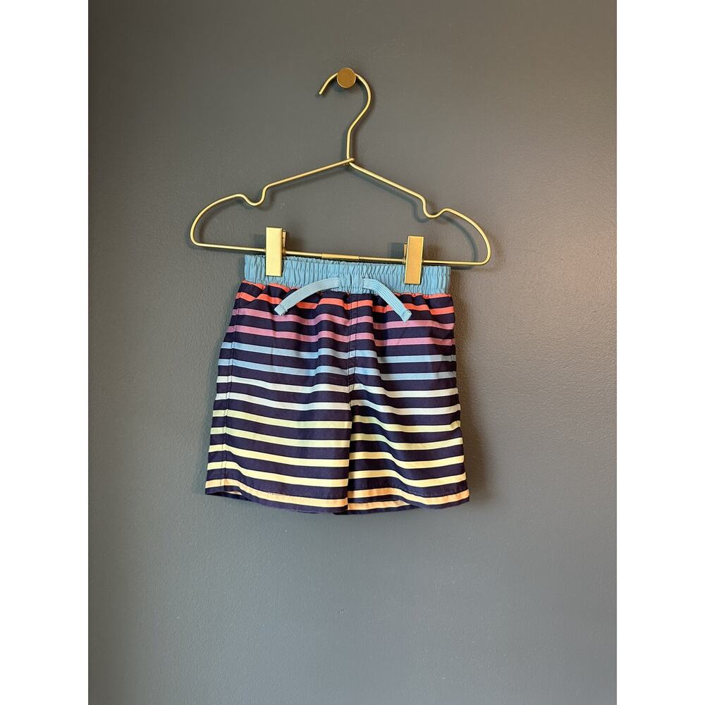 Primary Rainbow Stripe Swim Trunks‎
